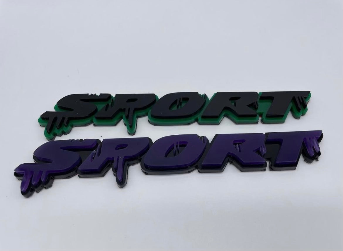 ACRYLIC DRIPPY SPORT EMBLEM